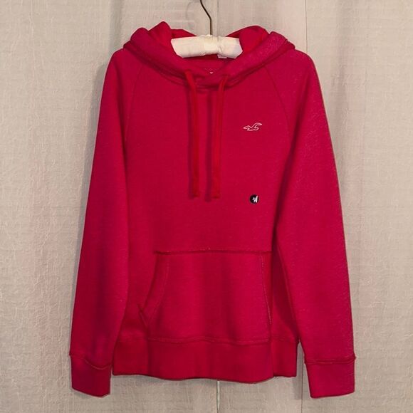 Hollister XS Fuchsia Pink Iconic Feel Good Fleece Inner Kangaroo Pocket Hoodie - Picture 1 of 15